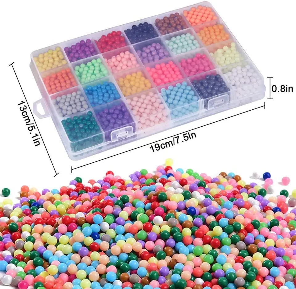 Påfyllandskit med Waterbeads i 24 färger, Solid, 3000st