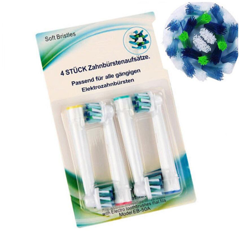 Oral-B kompatibla tandborsthuvuden EB-50A, Cross Action, 4-pack