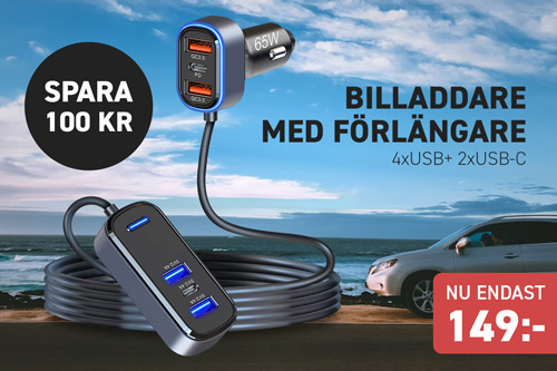 Billaddare med förlängare