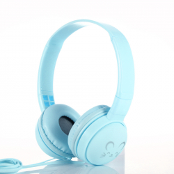 Trådbundna On Ear-hörlurar med söt design, blå
