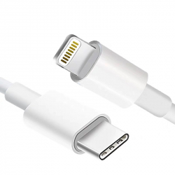 USB-C till Lightning kabel, 0.2m, PD Snabbladdning, vit