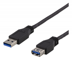 Deltaco USB3.1 Gen1 Förlängningskabel, 1m, USB-A hane till hona