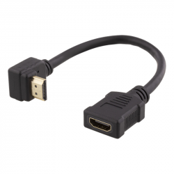 Deltaco Flexibel HDMI-adapter, 0.2m, vinklad upp, HDMI M/F, UHD