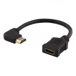 Deltaco HDMI-adapter, vinklad höger, HDMI M/F, UHD, 0.2m