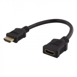 Deltaco Flexibel HDMI-adapter, HDMI M/F, UHD, 0.2m