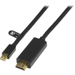 Deltaco Mini DisplayPort till HDMI-kabel med ljud, 1m
