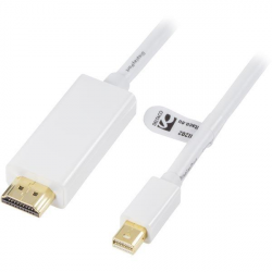 Deltaco MiniDisplayPort till HDMI+ljud, 3m, vit