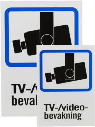 Övervakningsskyltar A4 & A5-storlek, 2-pack