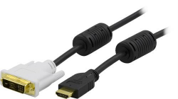 Deltaco HDMI till DVI-kabel, guldpläterad, 4.96 Gbit/s, 2m