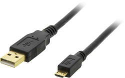 Deltaco MicroUSB-kabel, 1m, svart