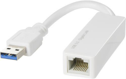 Deltaco USB3.0 nätverksadapter, vit