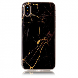 Trendigt marmorskal, iPhone X/XS, svart