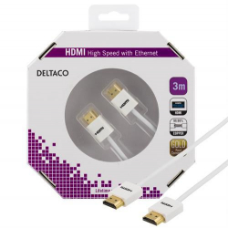 Deltaco ultratunn HDMI-kabel v1.4, UltraHD, 4K, 30Hz, 3m
