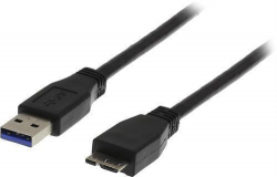 Deltaco USB3.0-kabel typ A ha - typ Micro B ha svart, 0.5m