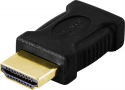Deltaco mini HDMI-adapter guldpläterad, svart