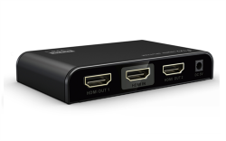 HDMI-splitter, 1 enhet till 2 skärmar, HDMI 2.0, 4K, UHD, svart