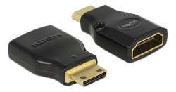 DeLOCK HDMI-adapter, Mini-C ha - Typ A ho, 3840x2160, svart