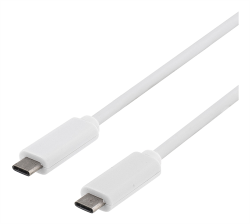 Deltaco USB 3.1 USB-C till USB-C kabel, Gen 1, 0.5m, vit