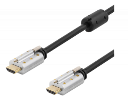 Deltaco Låsbar HDMI-kabel, UltraHD, v2.0, 4K, 60Hz, 1.5m