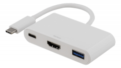 Deltaco USB-C till HDMI och USB-adapter, 60W