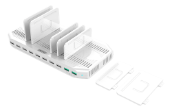 USB-laddningsstation, 10xUSB-A, QuickCharge 3.0, 5V 2,4A