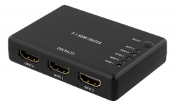 Deltaco HDMI-Switch, 4K, 60Hz, 7.1, svart