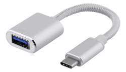 Deltaco USB-C 3.1 Gen 1 till USB-A OTG adapter, silver