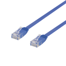 Deltaco nätverkskabel U/UTP Cat6, flat, 0.3m, 250MHz, blå