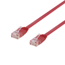 Deltaco nätverkskabel U/UTP Cat6, flat, 0.3m, 250MHz, röd