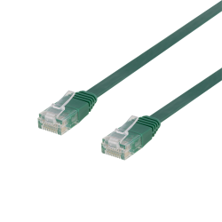 Deltaco nätverkskabel U/UTP Cat6, flat, 10m, 250MHz, grön