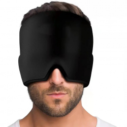 Ansiktsmask för lindring av huvudvärk, svart