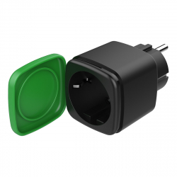 DELTACO SMART HOME strömbrytare, WiFi, 13A, svart/grön