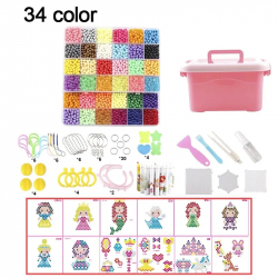 Waterbeads-kit med vattenpärlor i 34 färger, 8000 delar, rosa