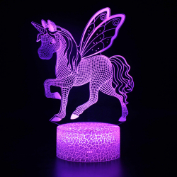 3D Illusion LED-lampa med fjärrkontroll, 16 färger, 2-2.5W