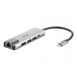 5-in-1 USB-C Hub with HDMI/Ethernet and Power Delivery