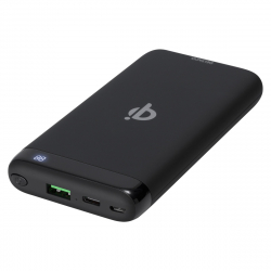 DELTACO Trådlös Powerbank med snabbladdning, PD, Qi, 10.000 mAh