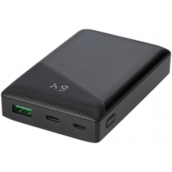 DELTACO Powerbank med både USB-A och USB-C, PD, 10.000 mAh, 18W