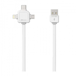 ALLOC Power USB Multicable, 1,5 m, Type-C, Lightning, Micro USB
