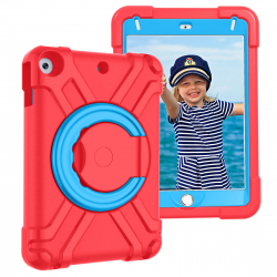 Barnfodral med roterbart ställ, iPad mini 4/5, röd/blå