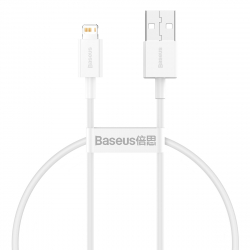 Baseus CALYS-02 Superior Lightning-kabel, 2.4A, 0.25m, vit