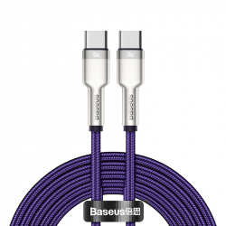 Baseus Cafule USB-C till USB-C datakabel, 100W, 5A, 2m, lila