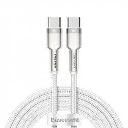 Baseus Cafule USB-C till USB-C datakabel, 100W, 5A, 2m, vit