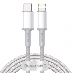 Baseus CATLGD-A02 Lightning till USB-C kabel, PD, 3A, 2m, vit