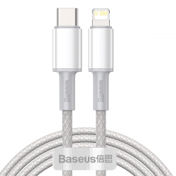 Baseus CATLGD-A02 Lightning till USB-C kabel, 18W, 3A, 2m, vit