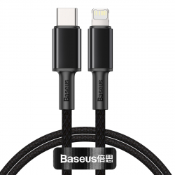 Baseus CATLGD-01 Lightning till USB-C kabel, PD, 3A, 1m, svart