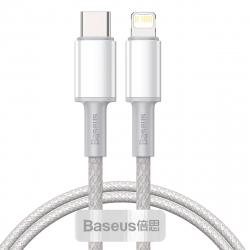 Baseus CATLGD-02 Lightning till USB-C kabel, PD, 3A, 1m, vit
