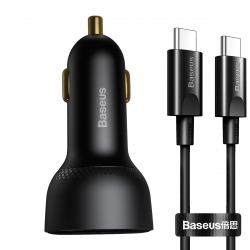 Baseus TZCCZX-01 Superme billaddare med USB+USB-C, 12-24V