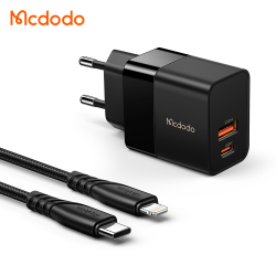 McDodo CH-1952 USB+USB-C väggladdare med kabel, PD, 20W, 1.2m