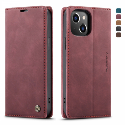 CaseMe 013 Series läderfodral till iPhone 14 Pro Max, röd