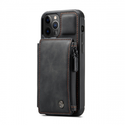 CaseMe C20 Series läderfodral till iPhone 12/12 Pro, svart